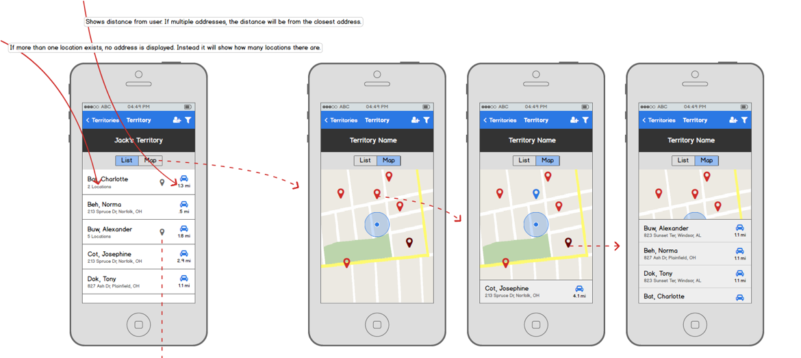 PRM Go Wireframes